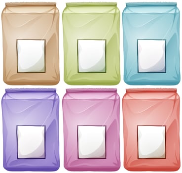 Bags in different colors vector