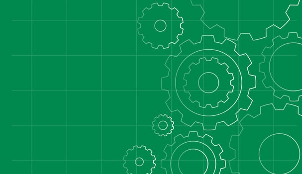 Background design with gears on green vector