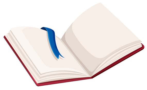 A blank open book vector
