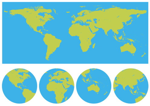 World maps in many designs vector