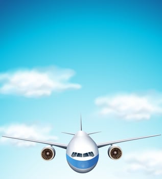 Airplane on the sky vector