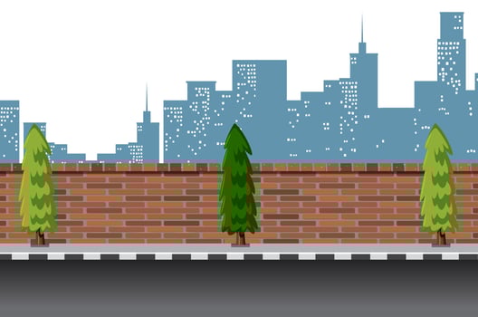 Urban street road scene vector