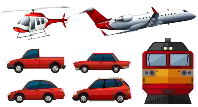 Different designs of transportations vector