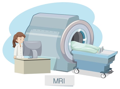 MRI Scanning on White Background vector