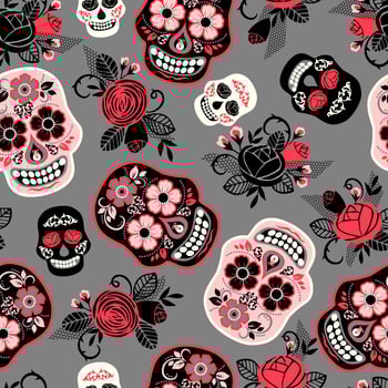 Dia de los muertos. Day of The Dead. Seamless pattern. vector