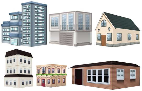 Modern Building on White Background vector