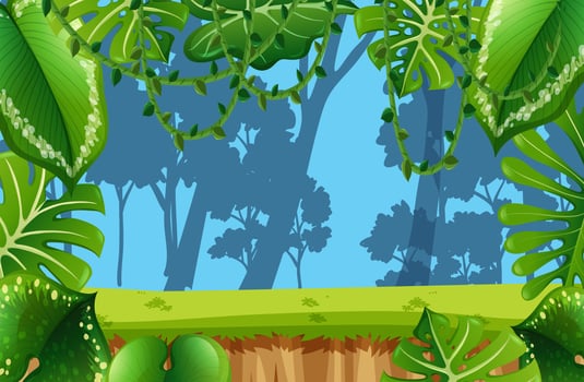 Empty Jungle enviroment scene vector