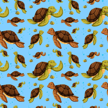 Sea turtle seamless pattern vector