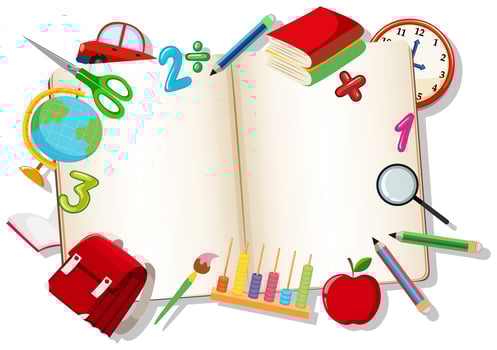 Open book with learning element vector