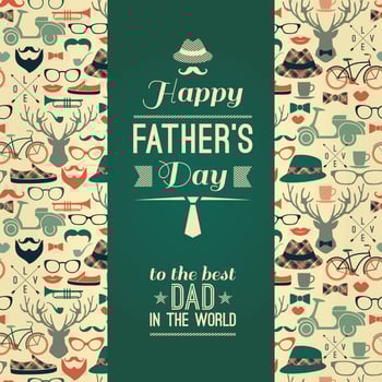 Happy Father s Day Card In Retro Style.  vector