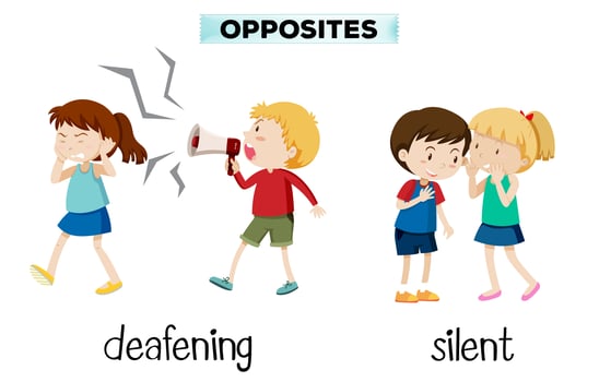 Opposites deafening and silent vector