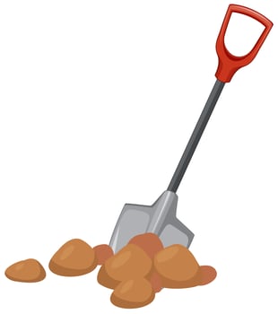 A shovel digging ground vector