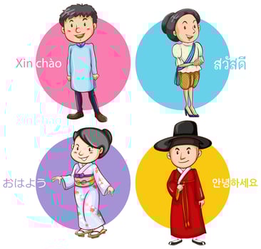 People from different countries greeting vector