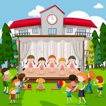Young girls in ballerina show vector