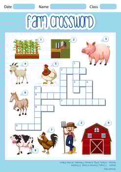 A Farm crossword concept vector