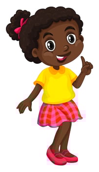 African American girl in yellow shirt vector