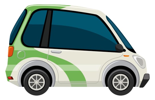 An electric car on the white background vector