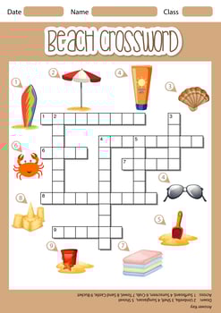 Beach cross word concept vector