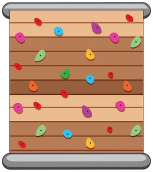 A climbing wall on white background vector