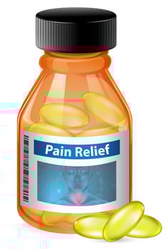 Container of pain relief vector