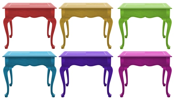 Colourful wooden tables vector