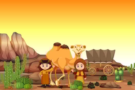Arabian in the desert vector