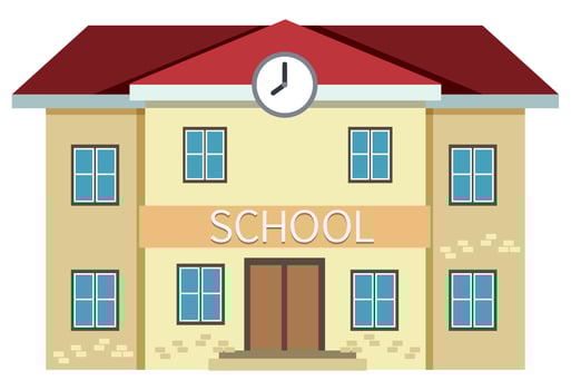 A yellow school building  vector