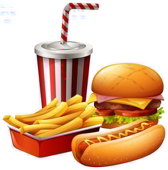 Meal of fast food vector