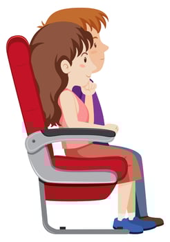 Couple on the plane seat vector