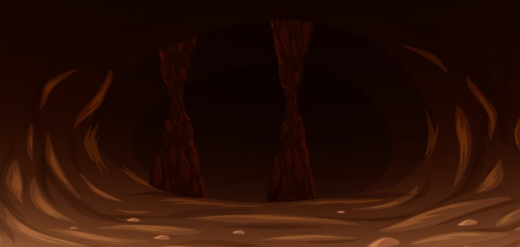 A Dark Scary Rock Cave vector