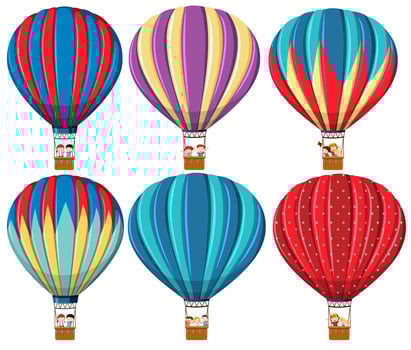 Set of hot air balloon vector