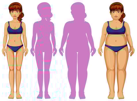 Female Body and Shadow vector