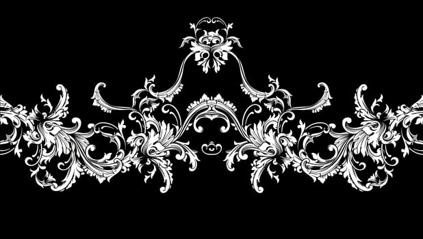 Ornamental border, frame. Baroque pattern. Vector seamless.