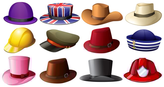 Different hat designs vector