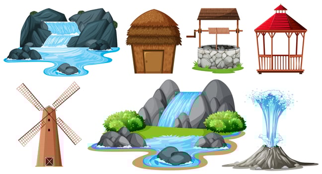 Set of different objects vector