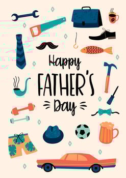 Happy Fathers Day. Vector templates.