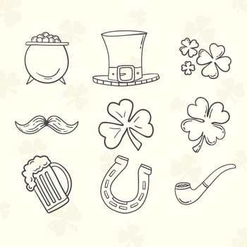 st patricks day clipart set vector