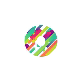 Colorful character from a typeset, vector illustration
