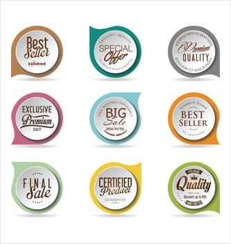 Modern badges stickers and labels collection vector