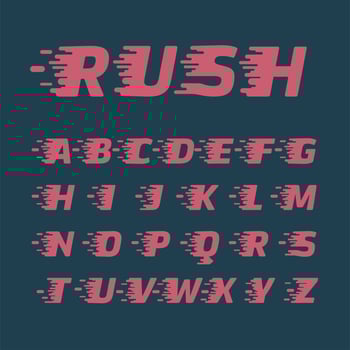 'Rush' character set, vector illustration