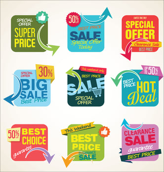 Modern badges stickers and labels collection vector