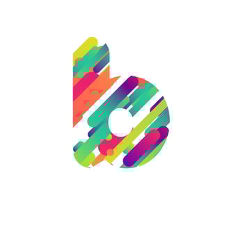 Colorful character from a typeset, vector illustration