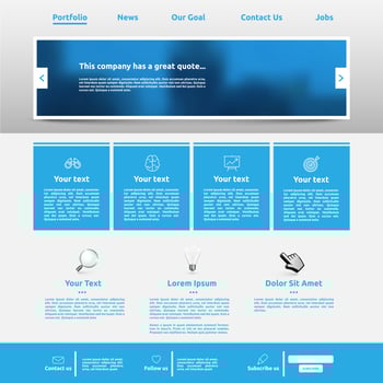 Modern website template for business, vector illustration