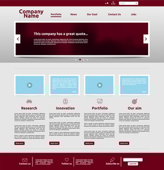 Modern website template for business, vector illustration