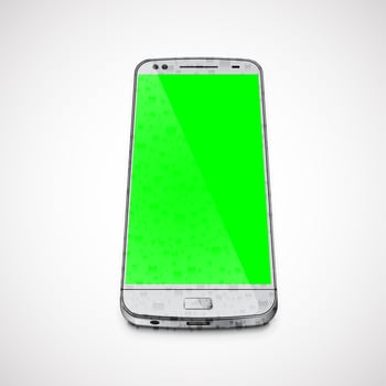 Realistic, high-detailed wet cellphone, vector illustration
