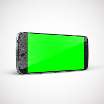 Realistic, high-detailed wet cellphone, vector illustration
