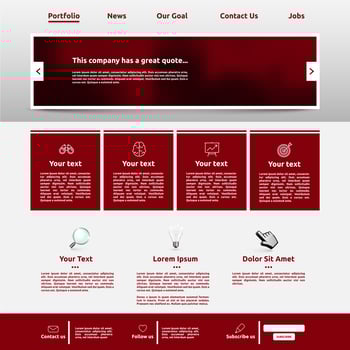 Modern website template for business, vector illustration
