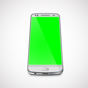 Realistic, high-detailed cellphone, vector illustration