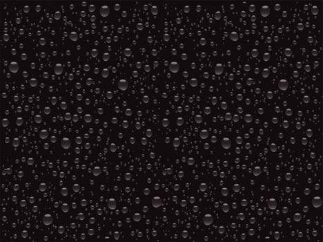 Realistic water drops on a plain glass, vector illustration