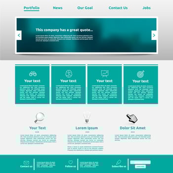 Modern website template for business, vector illustration